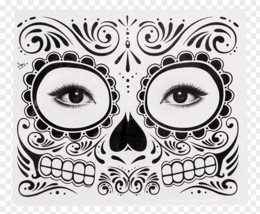 Face Abziehtattoo Day Of The Dead Calavera PNG