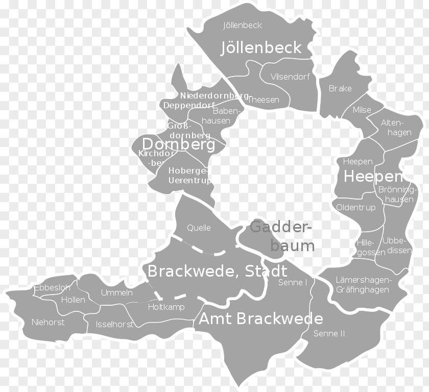 Map Bielefeld Amt Brackwede Heepen Dornberg County Of Ravensberg PNG