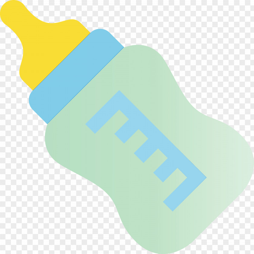 Yellow Turquoise Water Bottle PNG