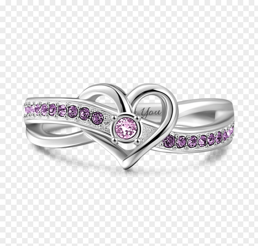 True Love Sends Good Gift Amethyst Wedding Ring Birthstone Jewellery PNG