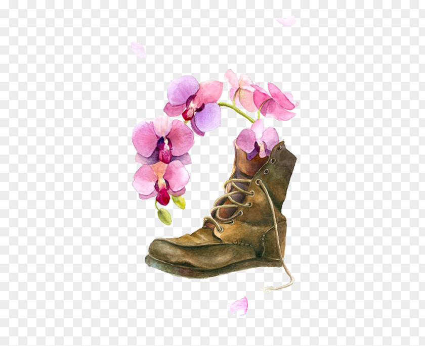Boots Flowers Boot Flower Shoe PNG