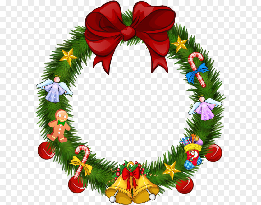 Garland Christmas Ornament Wreath Santa Claus PNG