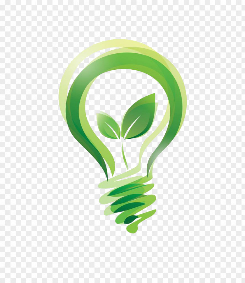 Green Leaf Light Bulb Environmentally Friendly Sustainability Illustration PNG