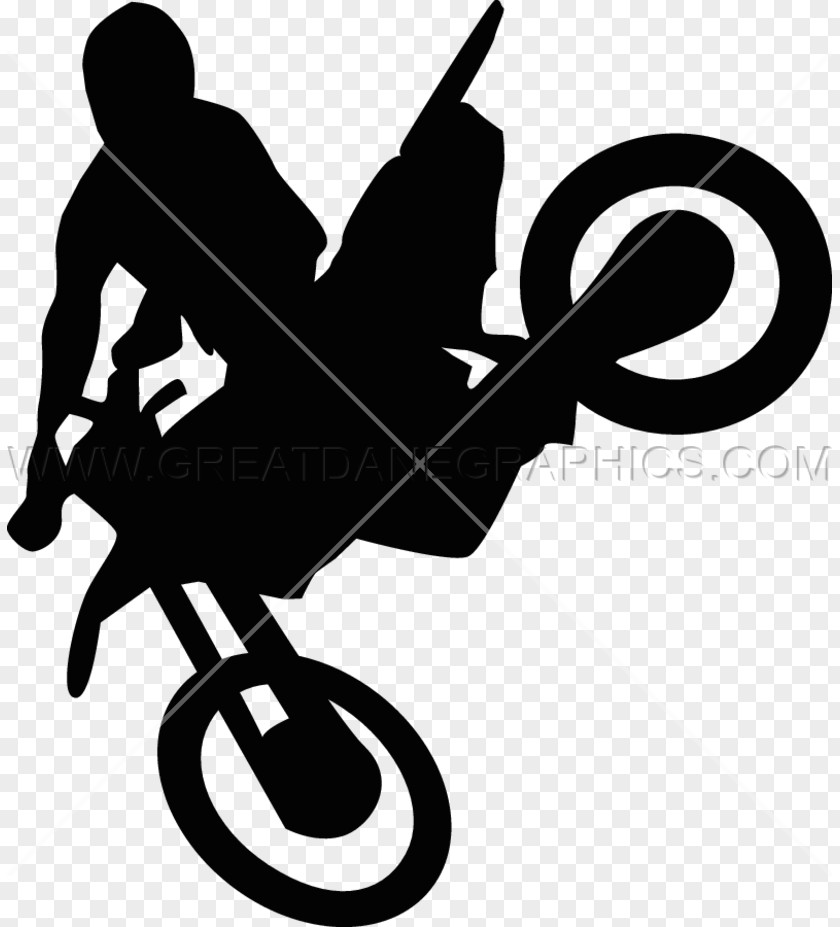 Motocross Bicycle Printed T-shirt Motorcycle Black PNG