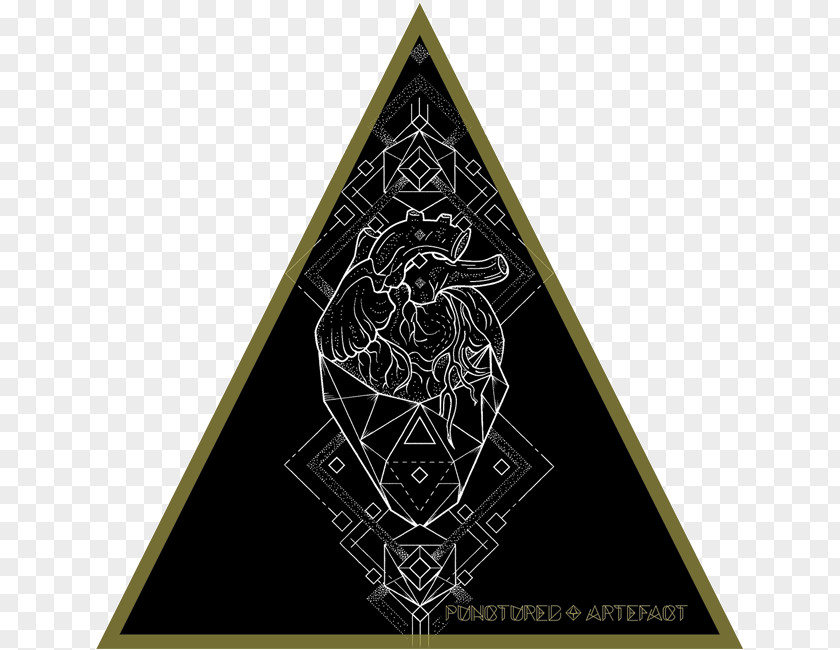 Ink Shading Material Sacred Geometry Triangle Heart PNG