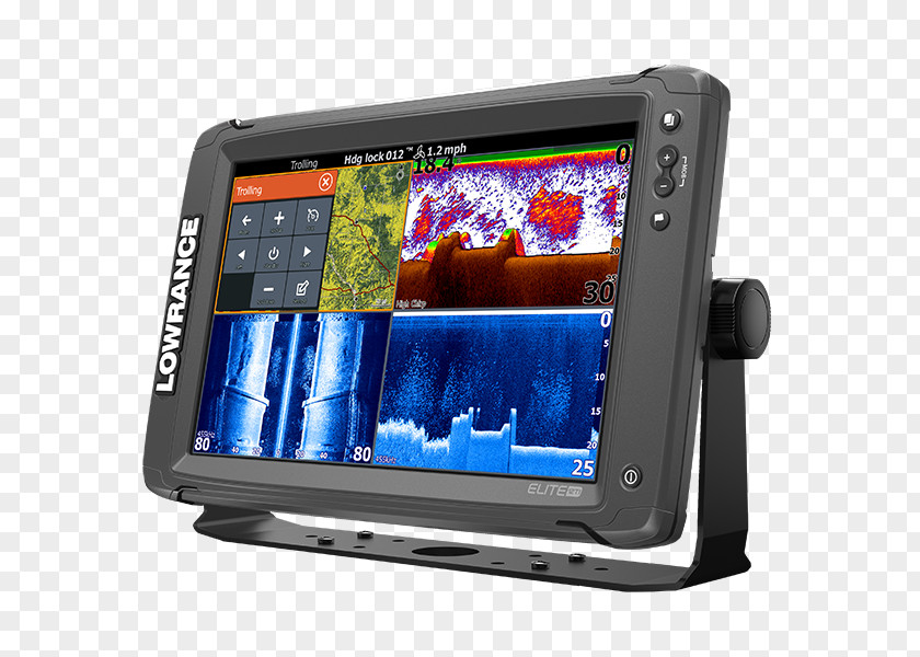 Lowrance Gps Mounts Elite-12 Ti Touch TotalScan Combo Chartplotter Fish Finders With Transom Mount Transducer Electronics PNG