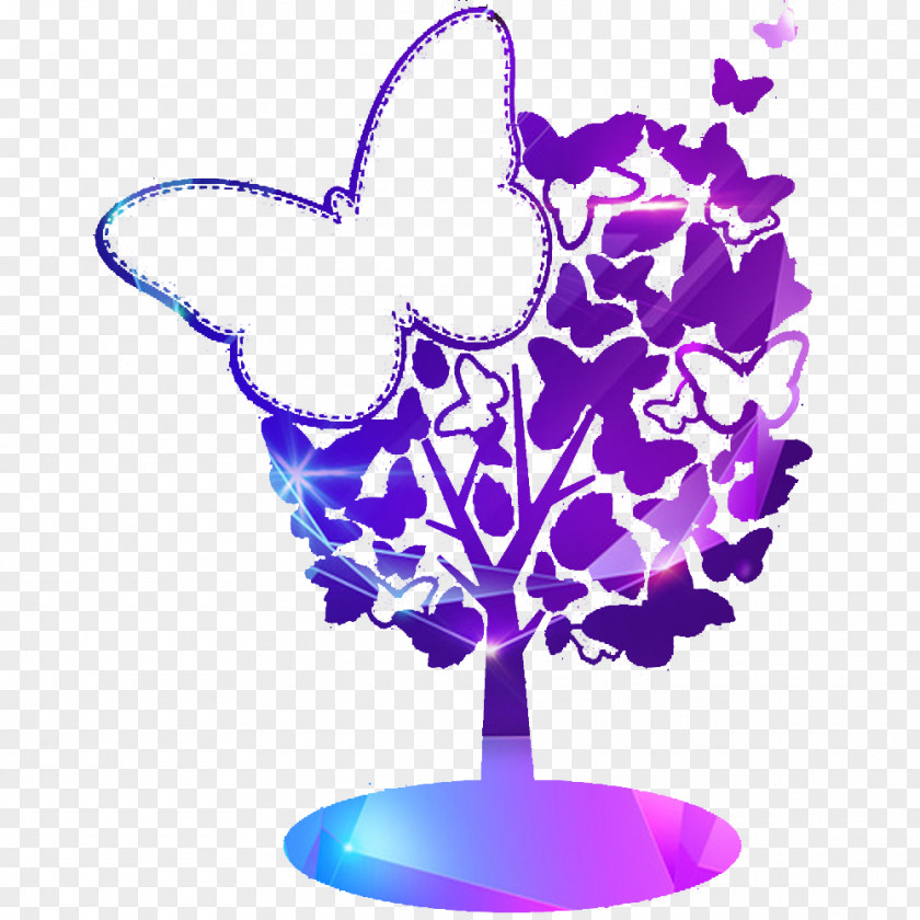 Purple Butterfly Picture Material Clip Art PNG