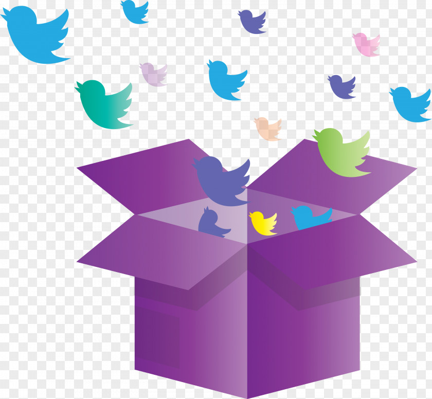 Twitter Birds Opened Box PNG