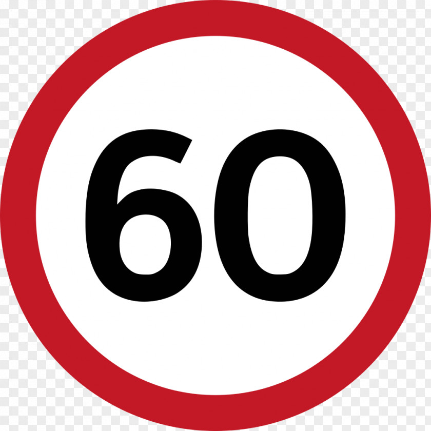 60th Prohibitory Traffic Sign Road Speed Limit PNG