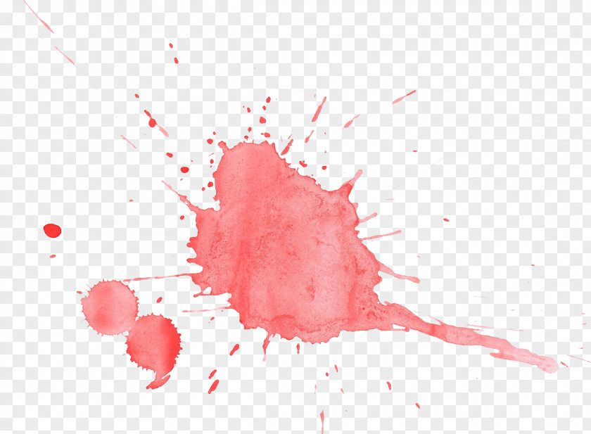 Watercolor Splash Painting Red Blood PNG