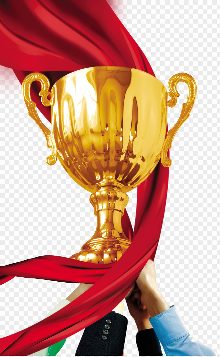 Gold Atmosphere Trophy Red Silk Decoration Pattern China Manufacturing Limited Company Business PNG