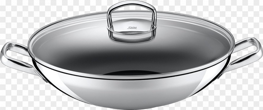 Kitchen Silit Hongkong 82603311 Wok With Glass Lid 36 Cm Stainless Steel PNG