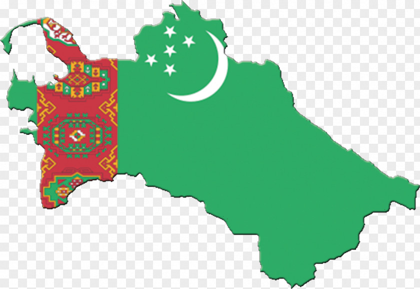 Map Flag Of Turkmenistan PNG