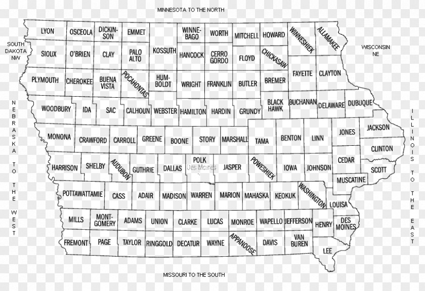 Map Iowa County, Carroll Scott Johnson Monona PNG