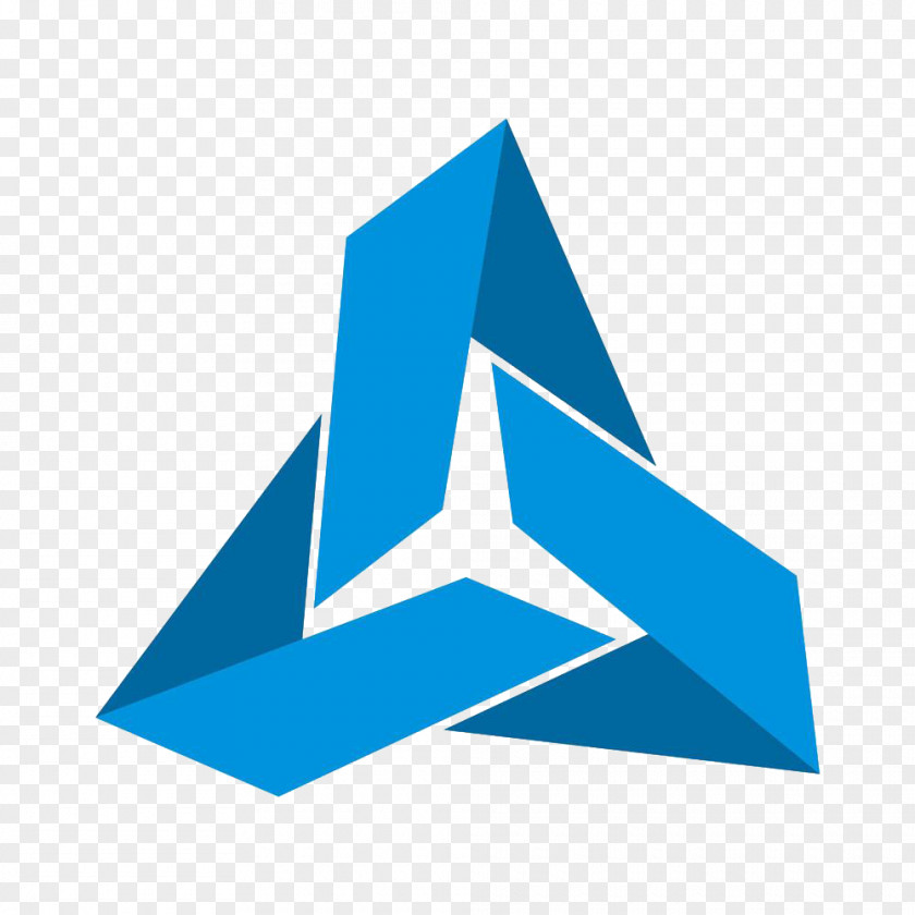 Blue Triangle Irregular Graphics Logo PNG