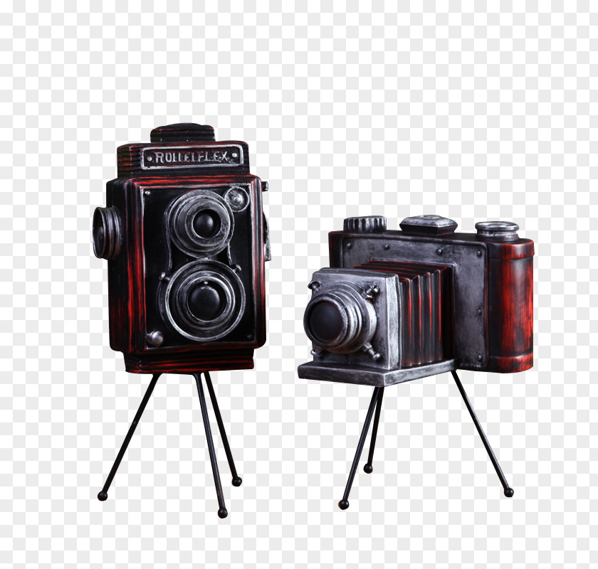 Creative Home Retro Camera Tripod Photographic Film Mirrorless Interchangeable-lens Lens PNG
