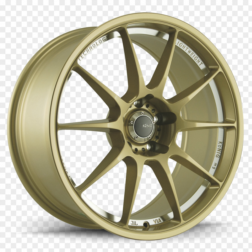 Gold Paint Car Konig Wheels Co Rim Tire PNG