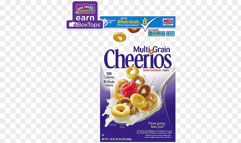 Cheerios Breakfast Cereal General Mills Multi-Grain Honey Nut Nutrition Facts Label PNG
