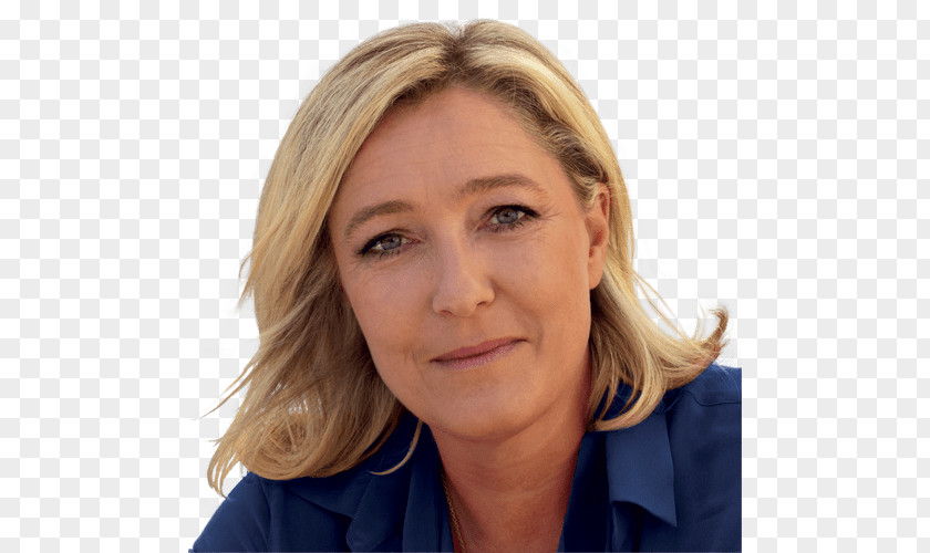 Marine Le Pen PNG Pen, woman showing blue collared top clipart PNG