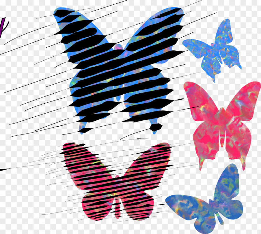 Butterfly Line Symmetry Font PNG
