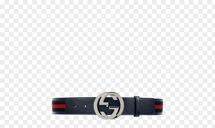 GUCCI Men Interlocking G Canvas With Leather Belt Webbed Gucci Buckle PNG