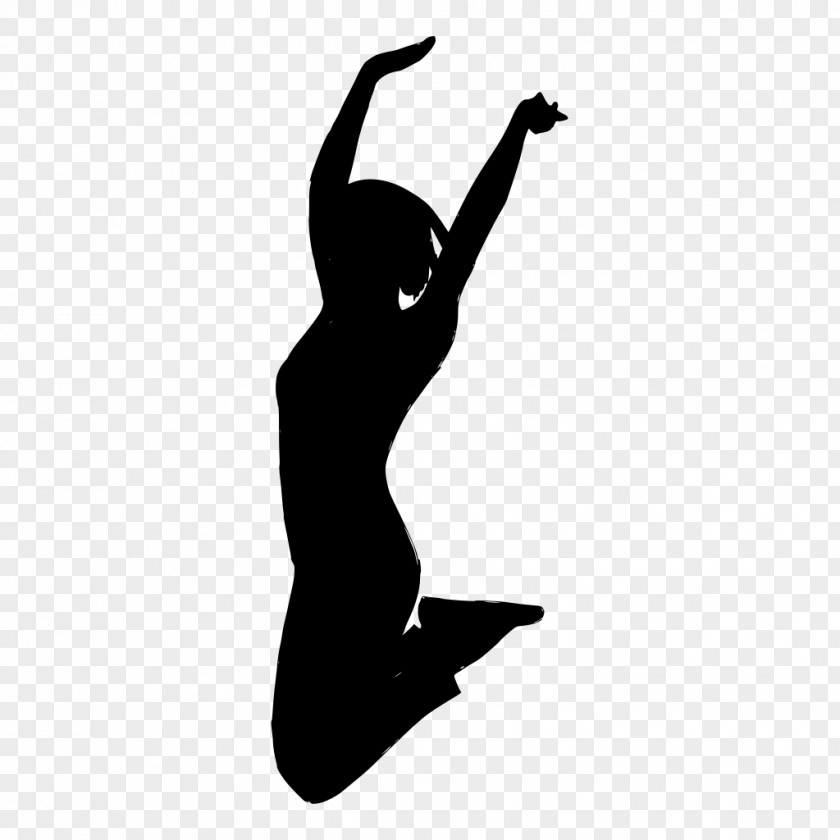 Modern Dance Happy Athletic Move Silhouette Arm Black-and-white Leg PNG