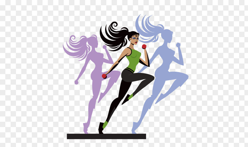 Vector Running Women Physical Exercise Fitness Weight Loss General Training Stretching PNG