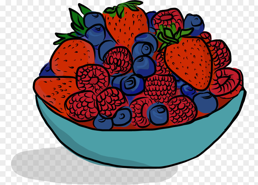 Bowl Of Cereal Cake Strawberry Clip Art Illustration Berries Cobalt Blue PNG