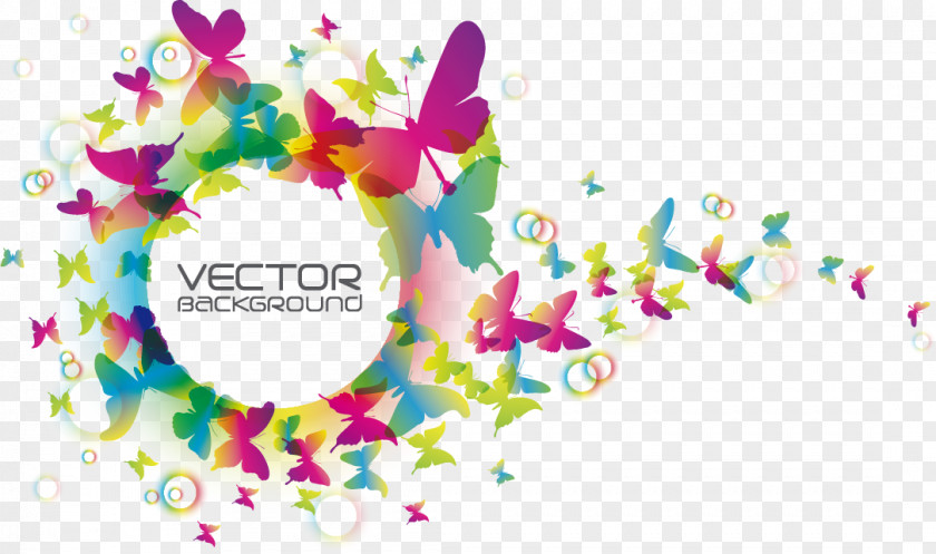 Colorful Butterfly Creative Vector, Color Illustration PNG