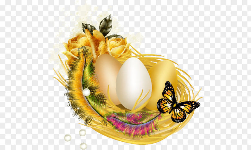 Golden Nest Easter Egg Clip Art PNG