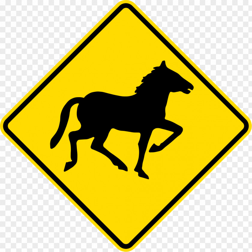 Horse Traffic Sign Warning Pony Road PNG