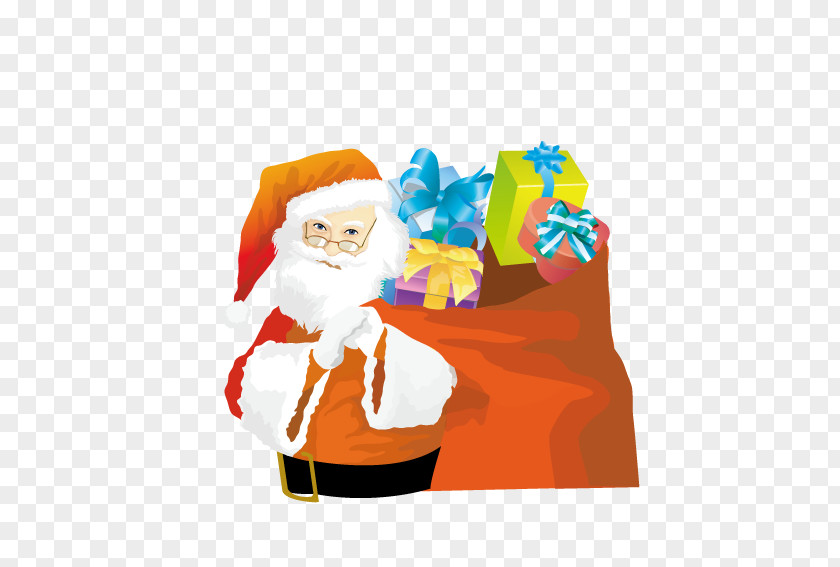 Back Big Bag Of Gifts Santa Claus Gift Clip Art PNG