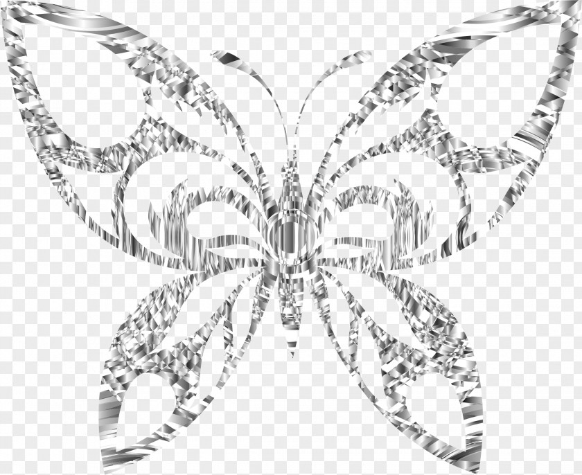 Diamond Butterfly Silhouette Clip Art PNG