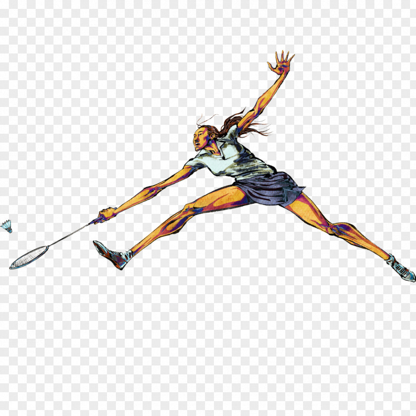 Hand-painted Female Badminton Players BWF World Championships Super Series Finals Athlete PNG