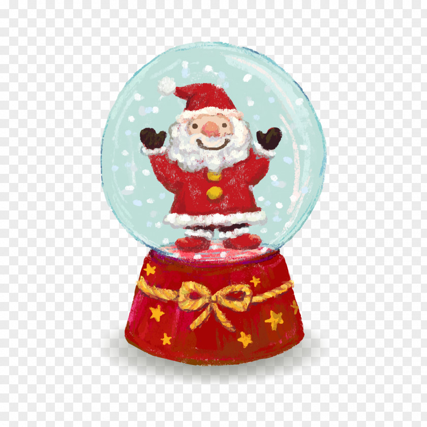Santa Claus Vector Crystal Ball Christmas Ornament PNG