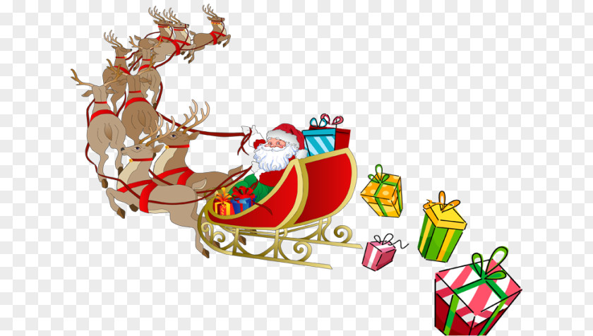 Santa Sled Cliparts Claus Reindeer Clip Art PNG