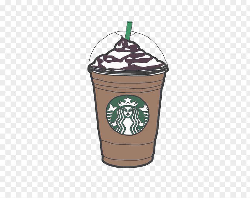 Hand-painted Starbucks Coffee Latte Frappuccino Clip Art PNG