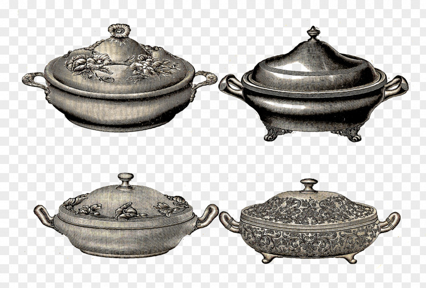 Silver Tureen Cookware Accessory PNG