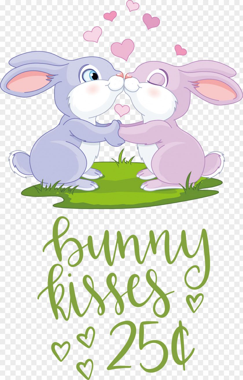 Bunny Kisses Easter Day PNG