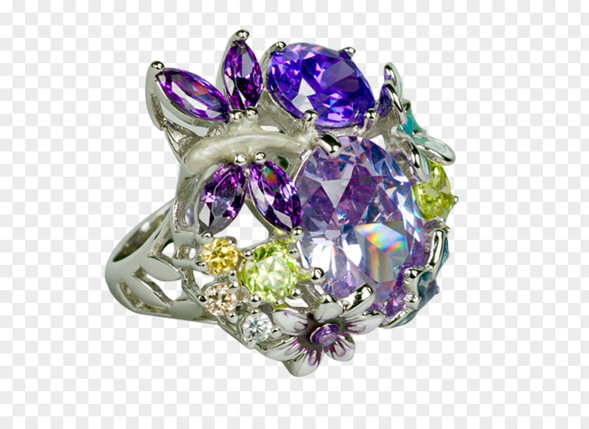 Flower Ring Lilac Jewellery Amethyst Purple PNG