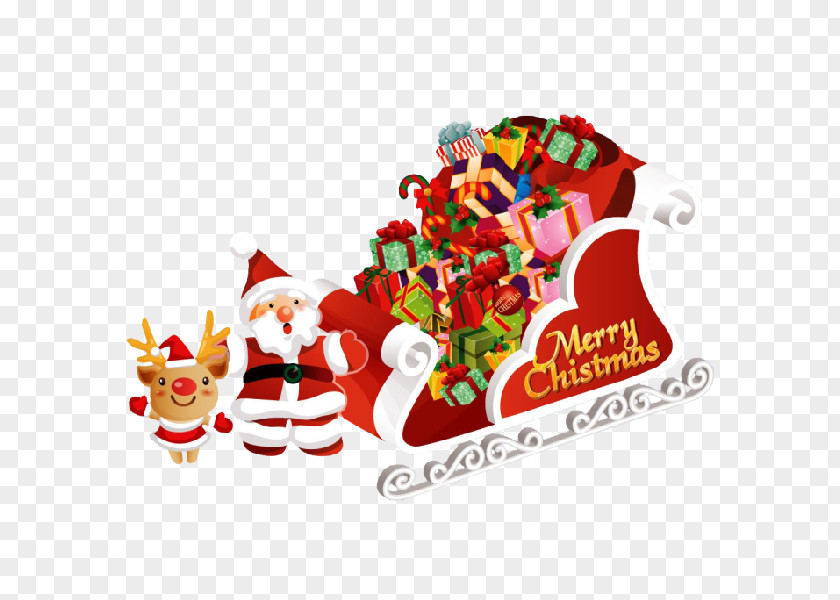 Santa Claus Carries A Gift Desktop Wallpaper Royal Christmas Message Wish PNG