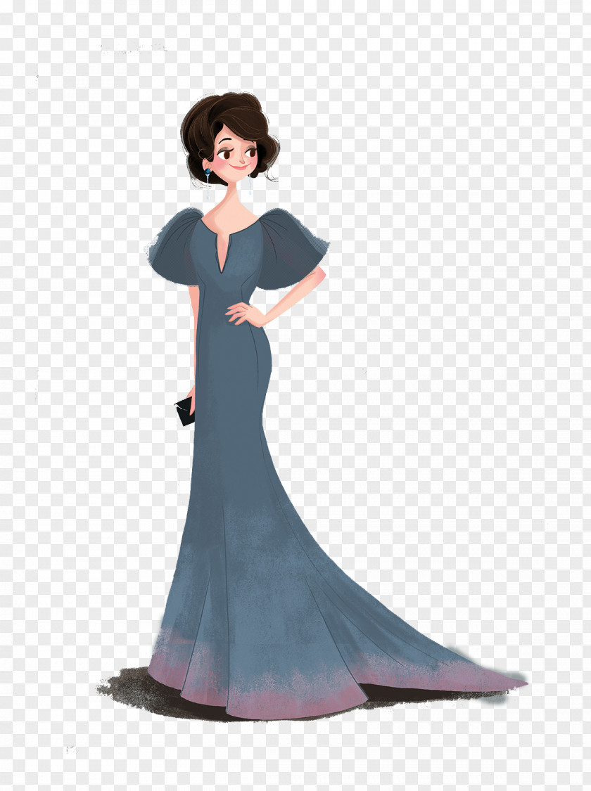 Ms. Retro Dress Robe PNG