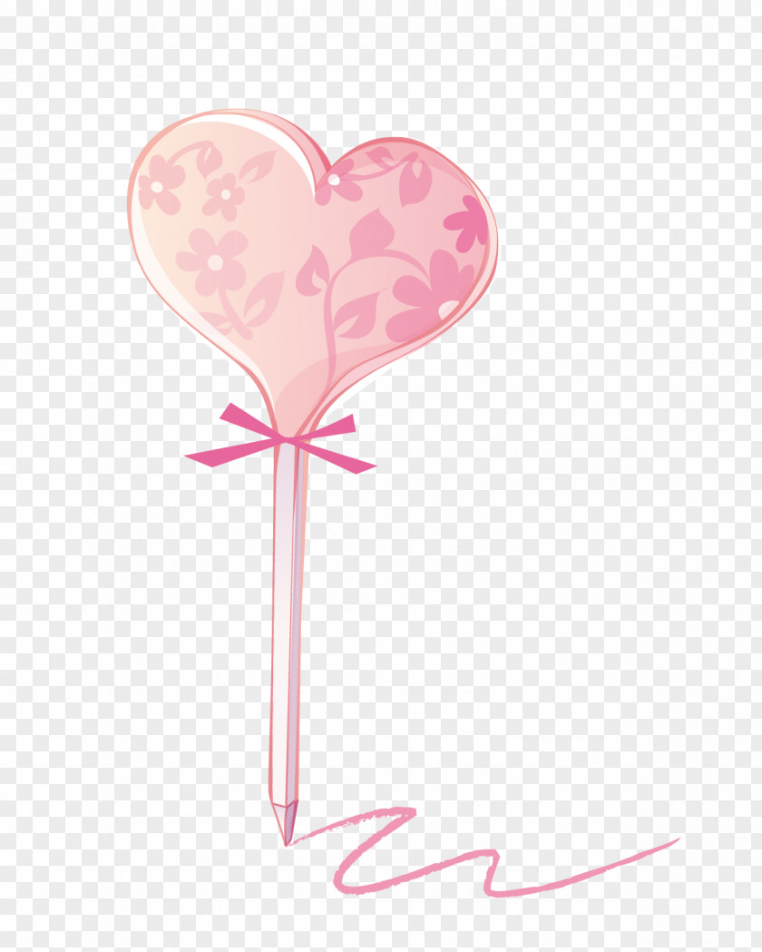 Pink Heart-shaped Pen Adobe Illustrator PNG