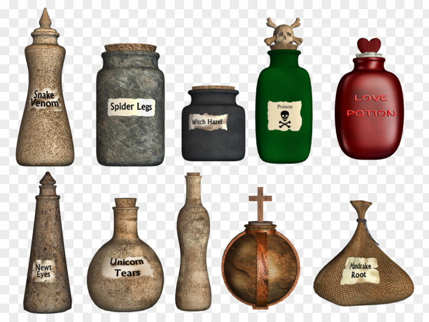 Spooky Potion Drawing Bottle PNG