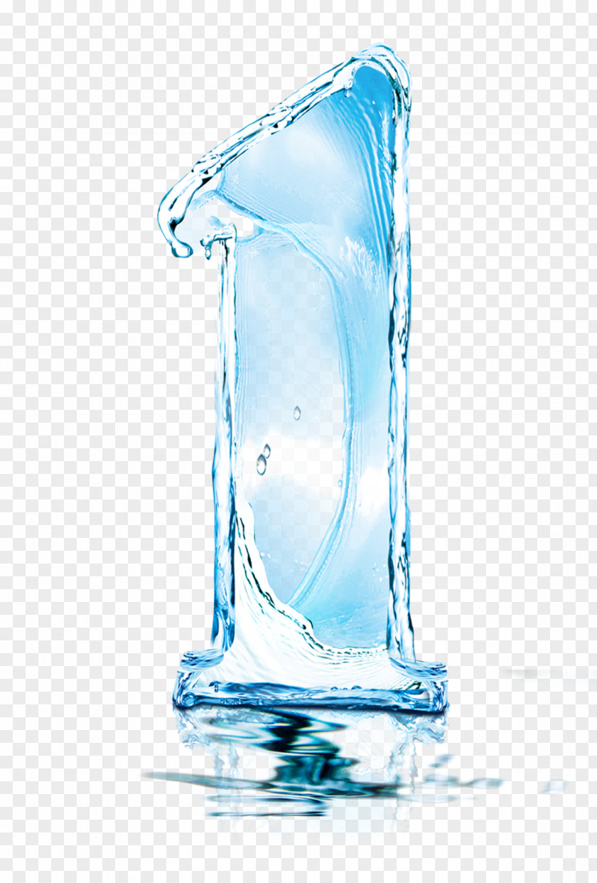 Ice Effect Number 1 Cube PNG