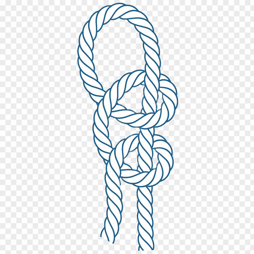Turquoise Rope Line Art Knot PNG