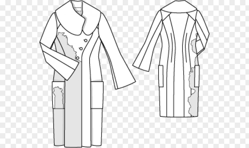 Dress Pattern Sleeve Collar Coat PNG