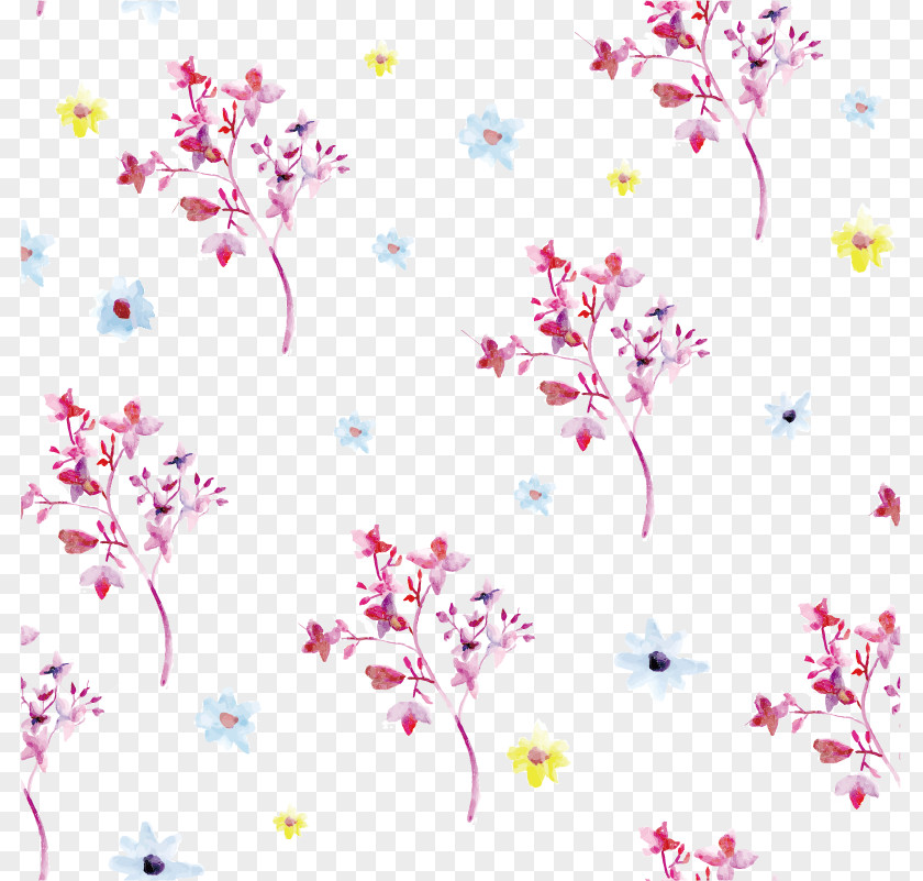 Floral Vector Background Watercolor Painting Mockup PNG