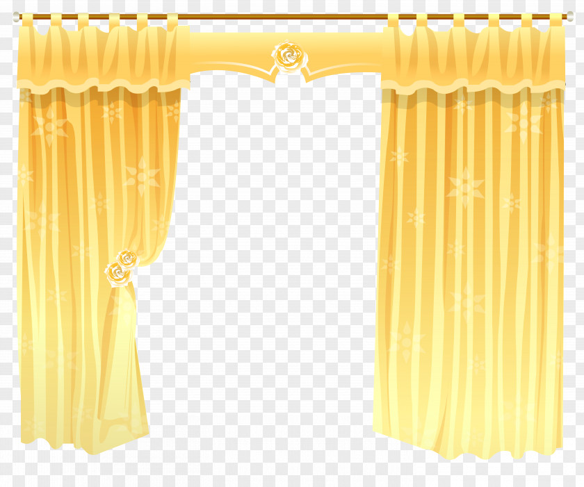 Yellow Curtains Transparent Clipart Window Treatment Curtain Rod Shower PNG