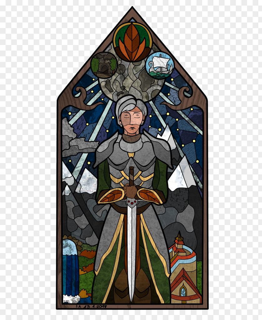 Cleaver Stained Glass Illustration Religion PNG